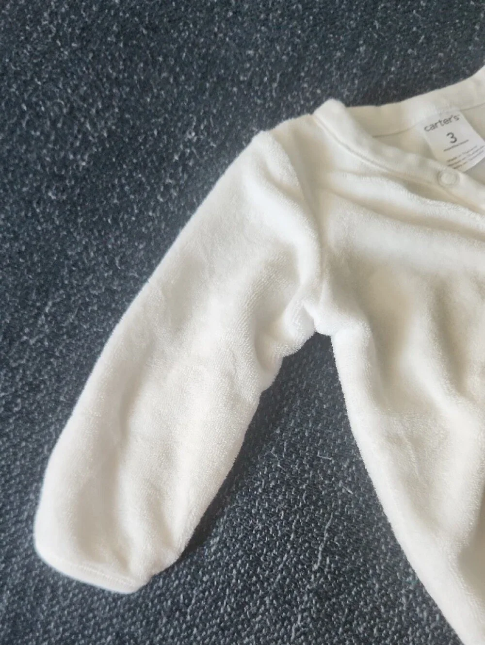 Carter's White Terrycloth Baby Snap-Front Long Sleeve Shirt